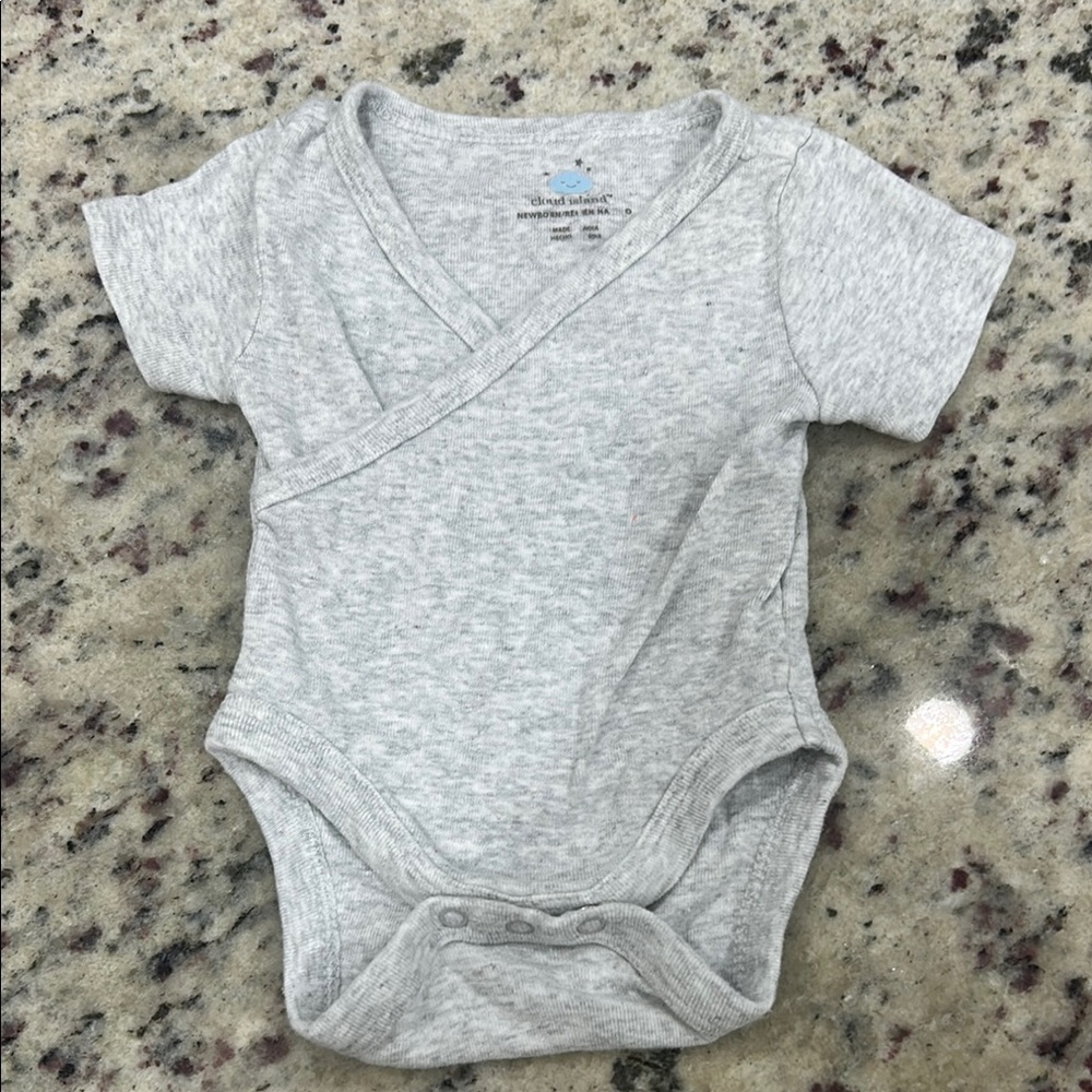 Cloud Island Gray Bodysuit with Wrap Design